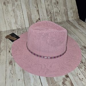 CC Est. 1992 New York Pink Beaded Rhinestone Sun Hat UPF 50+ UV Protection NWT